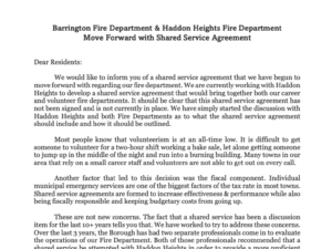 Barrington and Haddon Heights Fire Department Move Forward with Shared Service Agreement