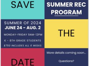 Summer Rec Program returning this summer!